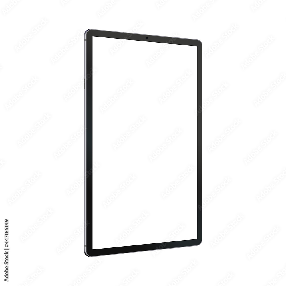 Tablet Computer Mockup with Blank Perspective Screen, Side View. Vector Illustration Tablet Computer Mockup with Blank Perspective Screen, Side View. Vector Illustration
