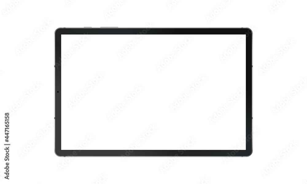 Obraz Black Tablet Computer Mockup with Blank Horizontal Screen, Front View. Vector illustration fototapeta, plakat