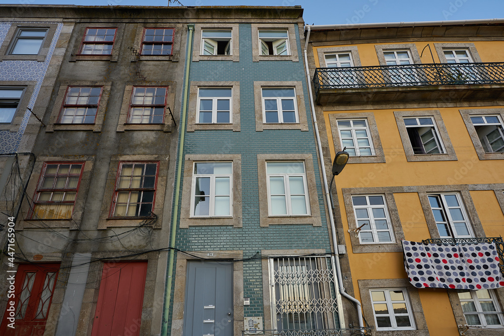 Traditional colorful houses at Porto, Portugal