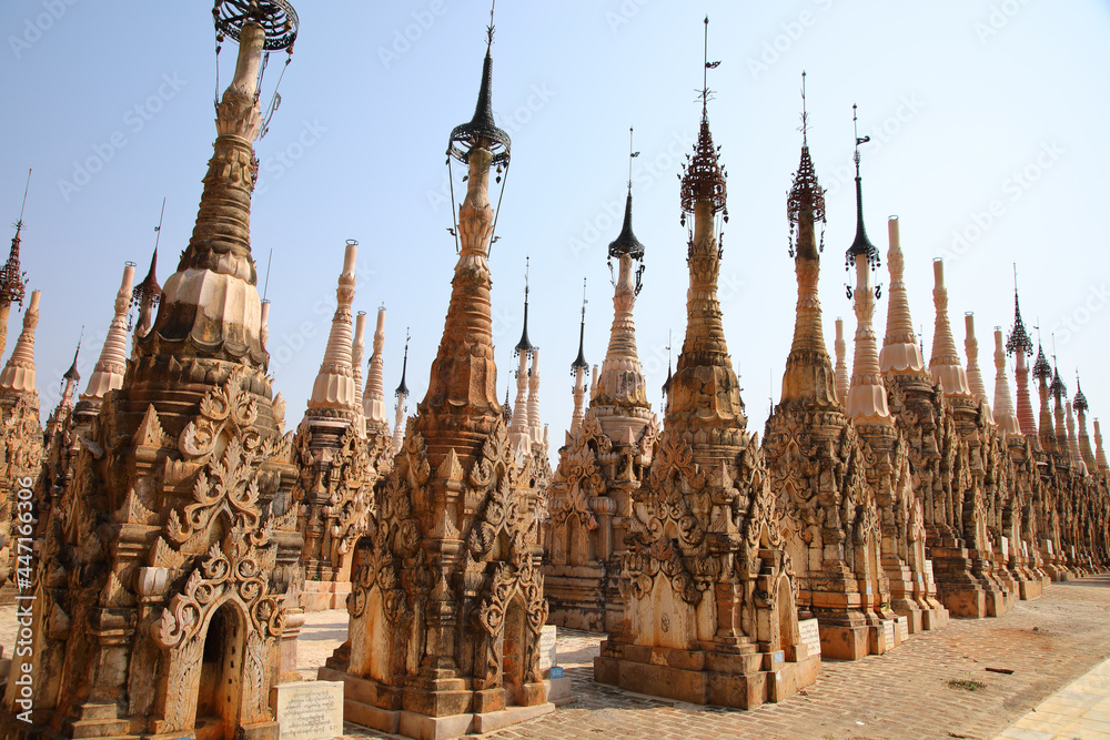 View of Kakku Pagodas in the Shan State, Myanmar