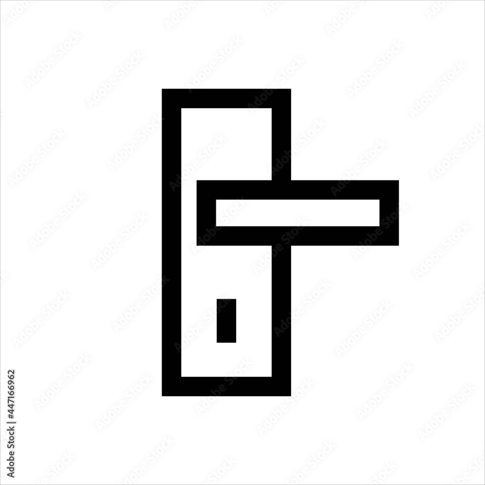 Outline icon. Door handle emblem. Vector illustration Outline icon. Door handle emblem. Vector illustration