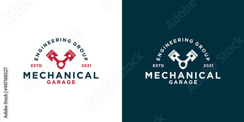creative vintage mechanic garage workshop logo design for your business