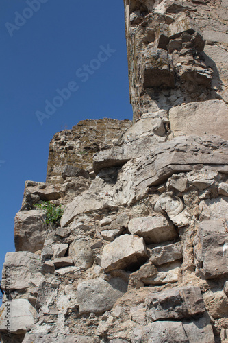 Close up of ruined fortress. High quality photo