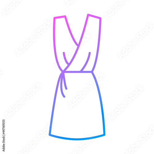Domestic female gown outline icon. Homewear and sleepwear. Purple gradient symbol. Isolated vector illustration