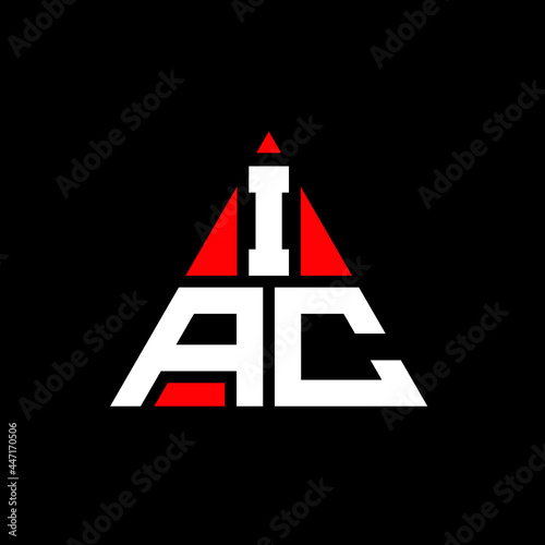IAC triangle letter logo design with triangle shape. IAC triangle logo design monogram. IAC triangle vector logo template with red color. IAC triangular logo Simple, Elegant, and Luxurious Logo. IAC  photo