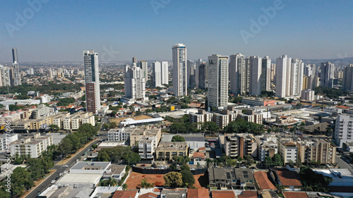 Panoramic view of modern buildings and green areas of Goiania, Goias, Brazil 