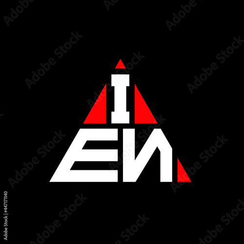 IEN triangle letter logo design with triangle shape. IEN triangle logo design monogram. IEN triangle vector logo template with red color. IEN triangular logo Simple, Elegant, and Luxurious Logo. IEN 