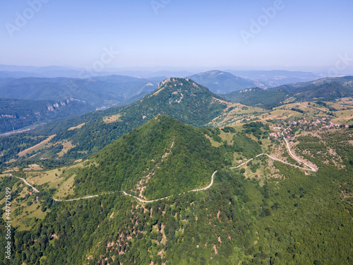 Aerial view of Balkan Mountain near town of Teteven  Bulgaria