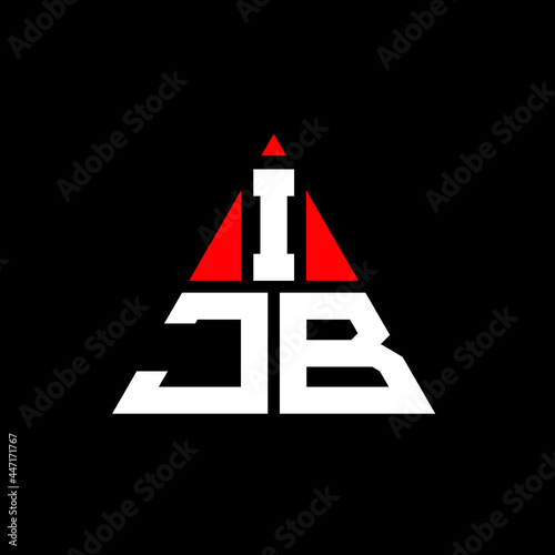 IJB triangle letter logo design with triangle shape. IJB triangle logo design monogram. IJB triangle vector logo template with red color. IJB triangular logo Simple, Elegant, and Luxurious Logo. IJB  photo