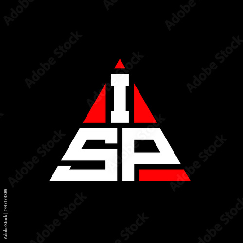 ISP triangle letter logo design with triangle shape. ISP triangle logo design monogram. ISP triangle vector logo template with red color. ISP triangular logo Simple, Elegant, and Luxurious Logo. ISP 