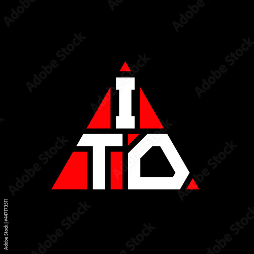 ITO triangle letter logo design with triangle shape. ITO triangle logo design monogram. ITO triangle vector logo template with red color. ITO triangular logo Simple, Elegant, and Luxurious Logo. ITO  photo