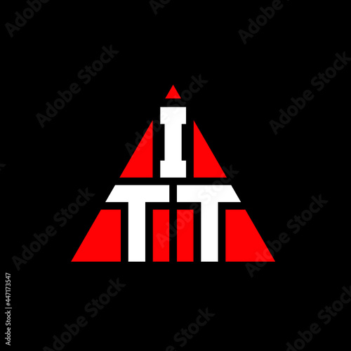 ITT triangle letter logo design with triangle shape. ITT triangle logo design monogram. ITT triangle vector logo template with red color. ITT triangular logo Simple, Elegant, and Luxurious Logo. ITT 