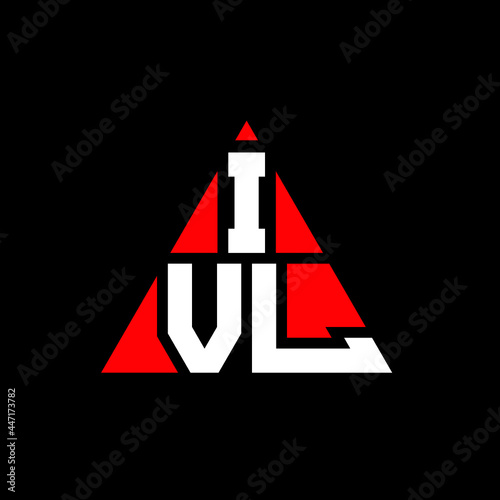 IVL triangle letter logo design with triangle shape. IVL triangle logo design monogram. IVL triangle vector logo template with red color. IVL triangular logo Simple, Elegant, and Luxurious Logo. IVL  photo