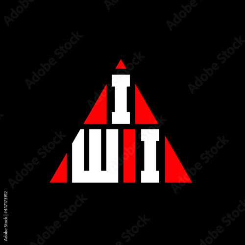 IWI triangle letter logo design with triangle shape. IWI triangle logo design monogram. IWI triangle vector logo template with red color. IWI triangular logo Simple, Elegant, and Luxurious Logo. IWI 