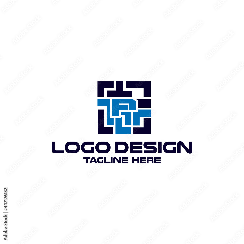 Abstract Letter P Ambigram Logo. Modern logo. Abstract Letter P Ambigram Logo. Modern logo.