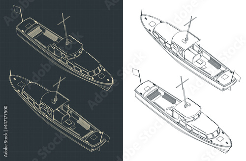 Sightseeing Boat Isometric Blueprints