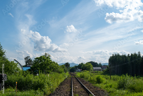 Fototapeta Naklejka Na Ścianę i Meble -  北海道の自然のある風景  Landscape with nature in Hokkaido 