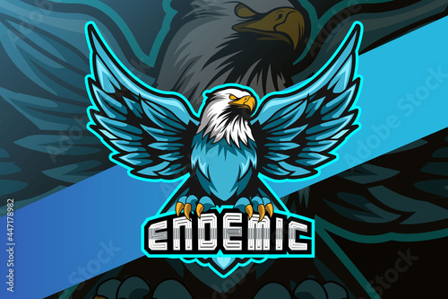 eagle e-sports team logo template
