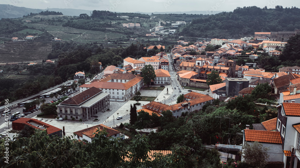 Top view of the Lamego city, Portugal.