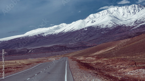 View of the highway through the Altai Republic to Mongolia, Russia.