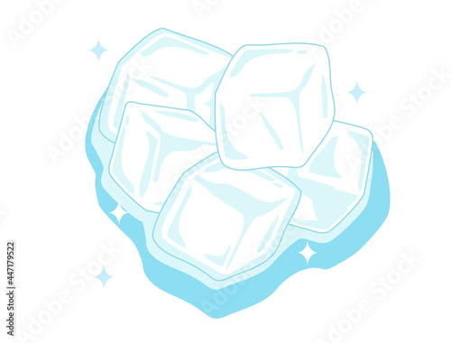 四角い氷をイメージしたイラスト