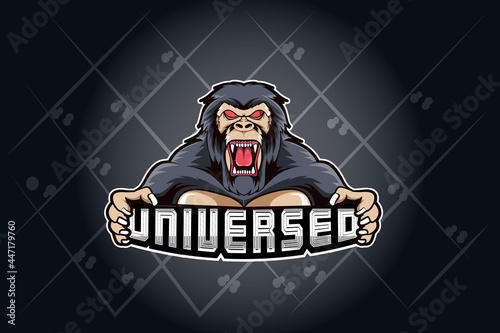 gorilla mascot logo vector