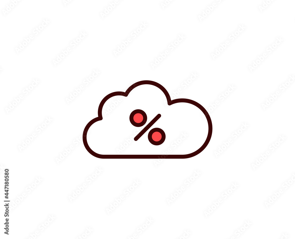 Percent line icon. Vector symbol in trendy flat style on white background. Commerce sing for design. Percent line icon. Vector symbol in trendy flat style on white background. Commerce sing for design.