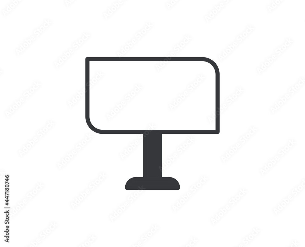 Billboard flat icon. Thin line signs for design logo, visit card, etc. Single high-quality outline symbol for web design or mobile app. Marketing outline pictogram. Billboard flat icon. Thin line signs for design logo, visit card, etc. Single high-quality outline symbol for web design or mobile app. Marketing outline pictogram.