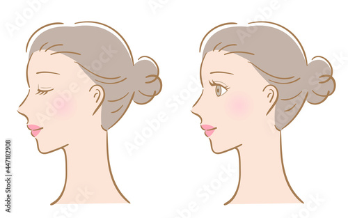 女性　横顔　美容