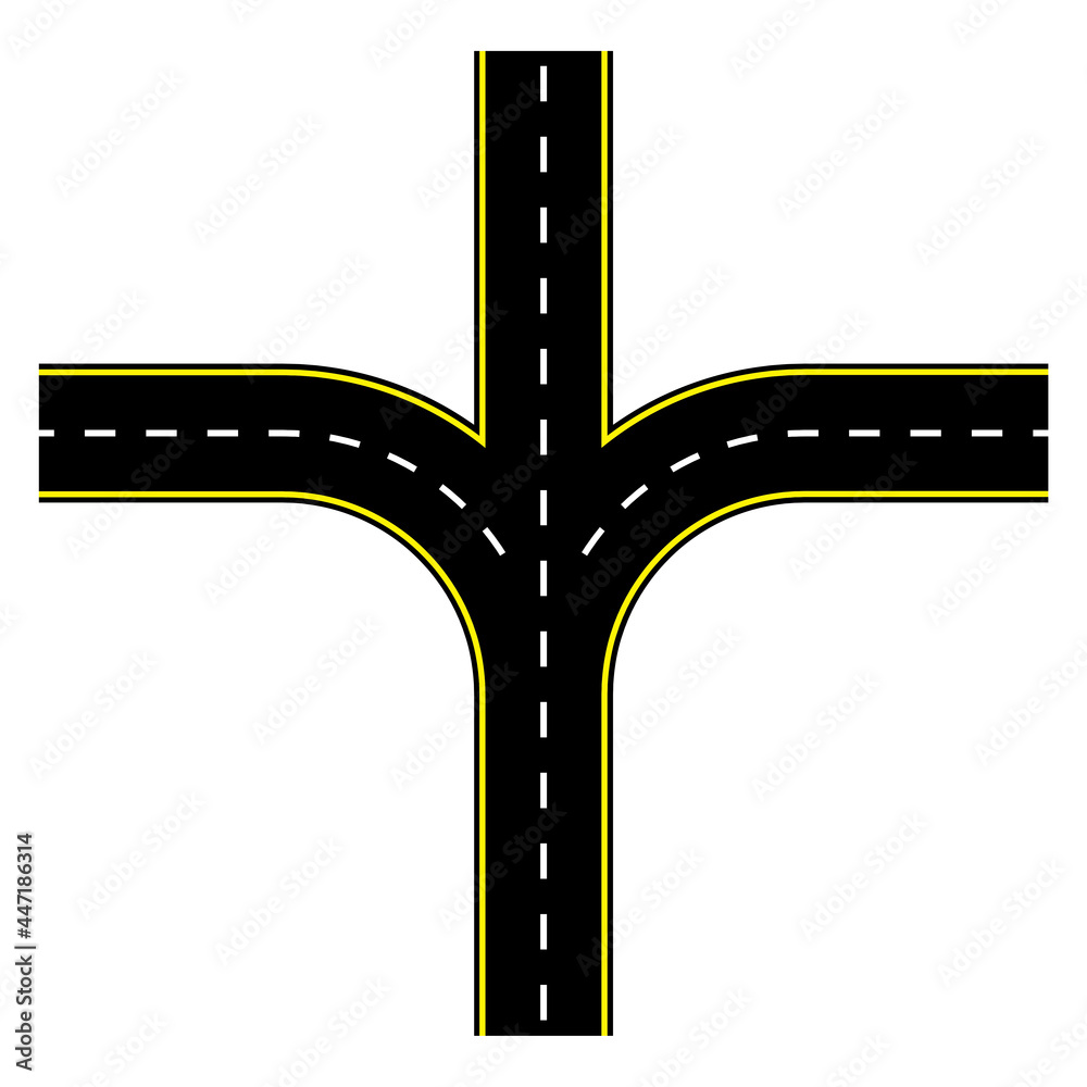 Naklejka premium Road for concept design. Travel concept. Line vector icon. Top view. Vector illustration. Stock image.