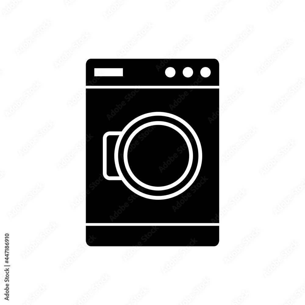washing machine flat icon vector illustration