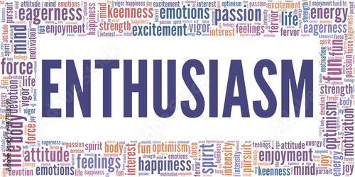 Enthusiasm vector illustration word cloud isolated on a white background.