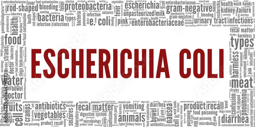 Escherichia Coli vector illustration word cloud isolated on a white background.
