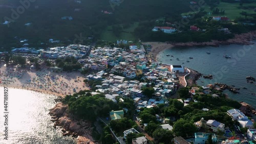 Aerial view of Shek O, Hong Kong. Shek O as viewed from the trail of Dragon's Back in Hong Kong

 photo