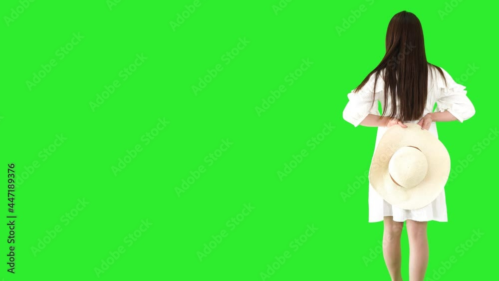 クロマキー 夏の女性 クロマキー 夏の女性