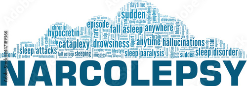 Narcolepsy vector illustration word cloud isolated on a white background.