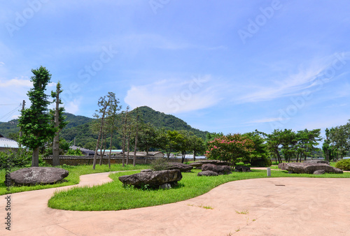 Dolmens in Guam-ri, Buan, South Korea. photo