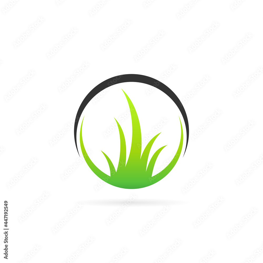 circular grass vector logo design circular grass vector logo design