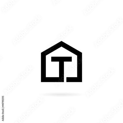 home letter t logo design