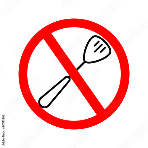 no spatula. spatula icon in trendy flat style isolated with red prohibit sign for your website design, logo, app, UI. Vector illustration, EPS10.