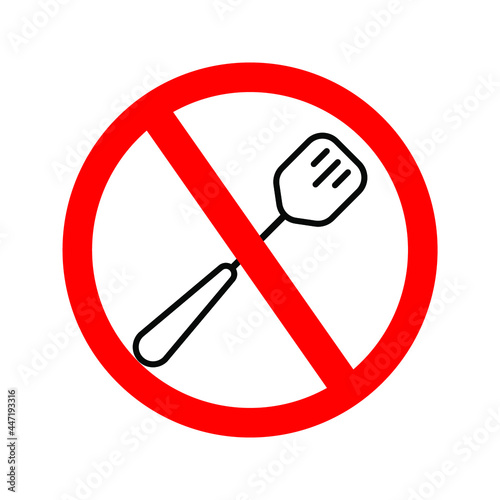 no spatula. spatula icon in trendy flat style isolated with red prohibit sign for your website design, logo, app, UI. Vector illustration, EPS10.