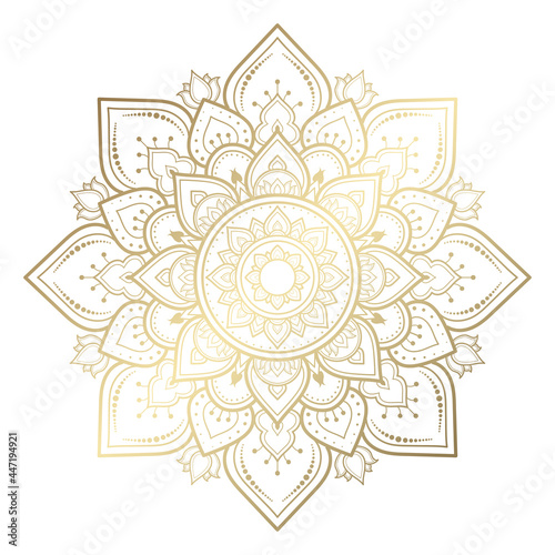 Mandala pattern design with hand drawn  Vector mandala Oriental pattern  Unique design with petal flower. Concept relax and meditation use for page logo book