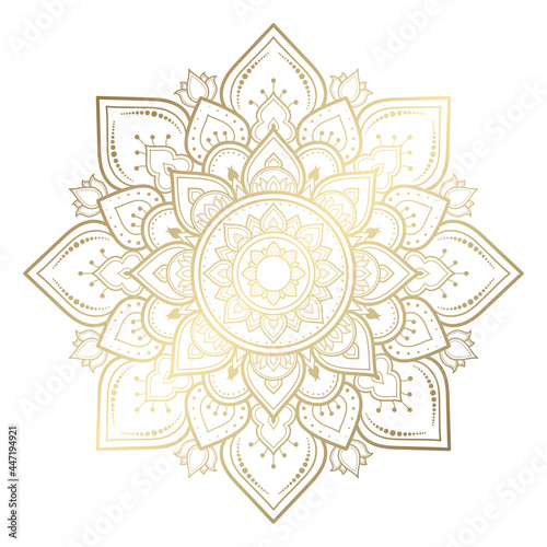 Mandala pattern design with hand drawn, Vector mandala Oriental pattern, Unique design with petal flower. Concept relax and meditation use for page logo book