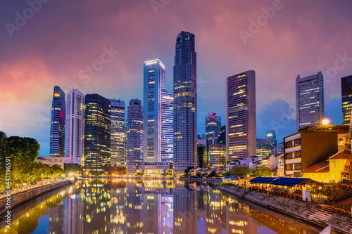 Downtown Singapore city skyline. Cityscape of business district area © f11photo