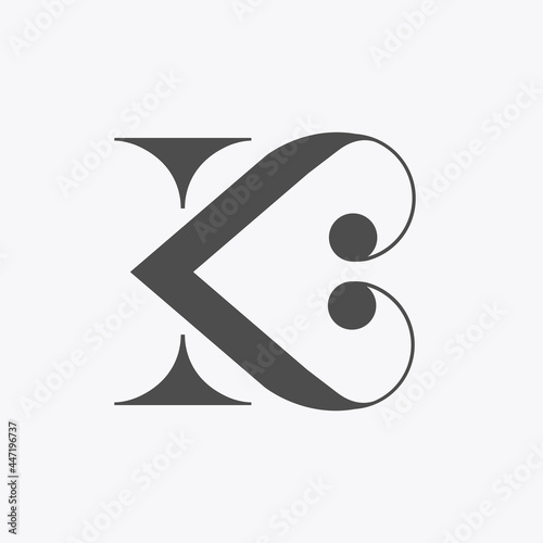 The letter K serif with arm and leg which forms an organic symbol of love. The logo looks mature and luxurious but still sophisticated because of its simplicity. Suitable for wedding logos, law firms,