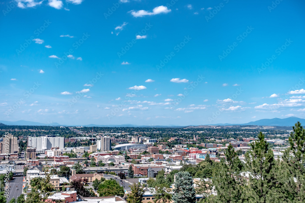 Spokane washington city skyline and streets Spokane washington city skyline and streets