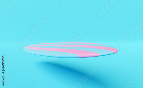 pink blue surfboard isolated on blue background.concept 3d illustration or 3d render © sirawut