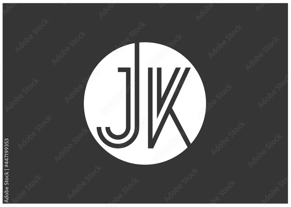 JK Letter Logo and T shirt Design Template JK Letter Logo and T shirt Design Template
