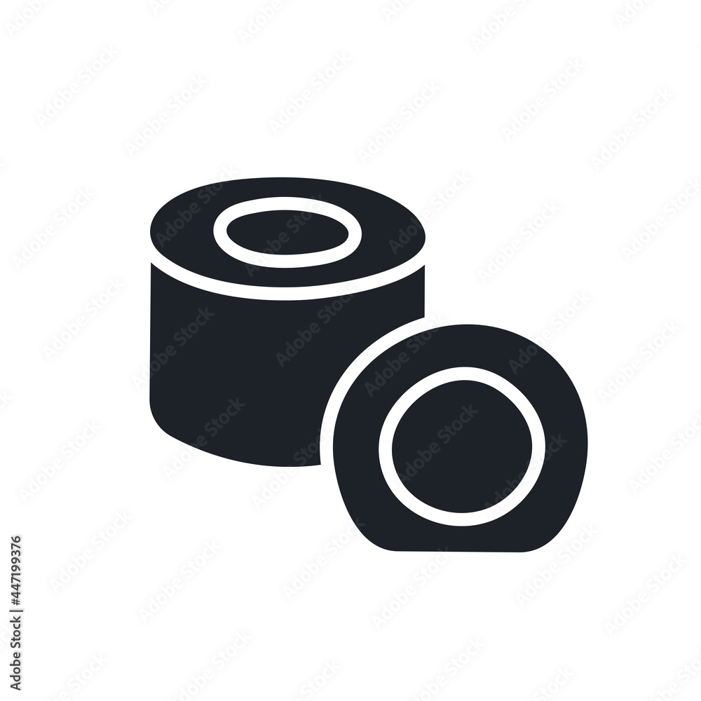 Sushi rolls silhouette. Black isolated silhouettes. Fill solid icon. Modern glyph design. Vector illustration. Food ingredients. Japanese cuisine Sushi rolls silhouette. Black isolated silhouettes. Fill solid icon. Modern glyph design. Vector illustration. Food ingredients. Japanese cuisine