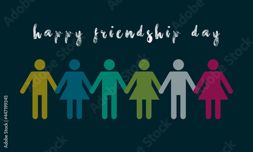 Happy Friendship Day Colorful People Icon Vector Illustration